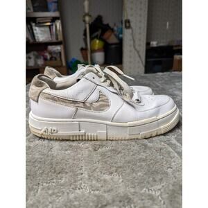 Nike Sneakers WOMENS SIZE 10 white Air Force 1 Pixel SE Zebra leather lace up